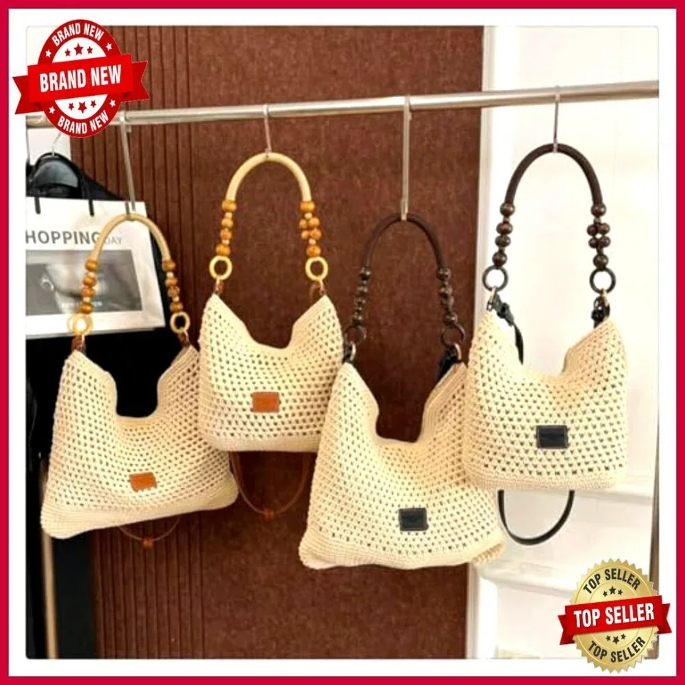 Large Bohemia Crochet Summer Beach Bag Shoulder Tote Hobo Purse